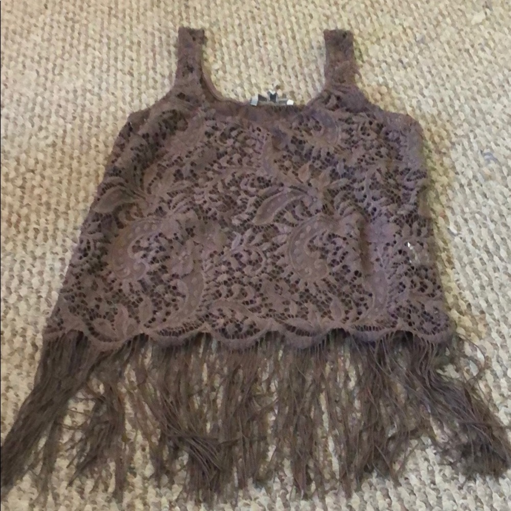 Size Small BKE fringe tank top from Buckle